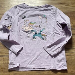 Cat & Jack Lavender Unicorn Long Sleeve Tee (Bin B)